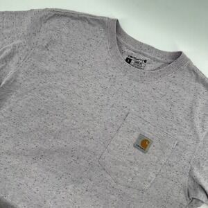 Carhartt Mens Pocket T-Shirt Small Speckled Purple Loose Fit Short Sleeve